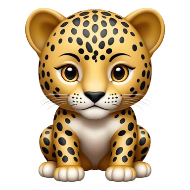 cinematic-noble-baby jaguar-portrait-emoji,-poised-and-elegant,-with-a-sleek,-muscular-build-adorned-with-striking-rosette-patterns-and-intense,-focused-eyes,-simplified-yet-sharp-and-sophisticated-features,-highly-detailed,-glowing-with-a-soft, sticker