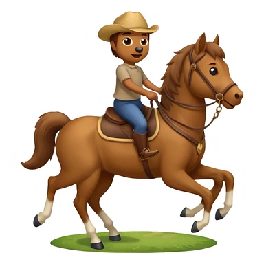 Dog on a horse  sticker