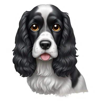Black and white cocker spaniel dog sticker