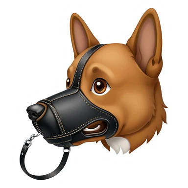 Dog muzzle with leash sticker