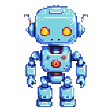 cute AI robot character sticker
