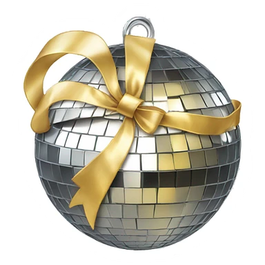Disco ball with bow sticker