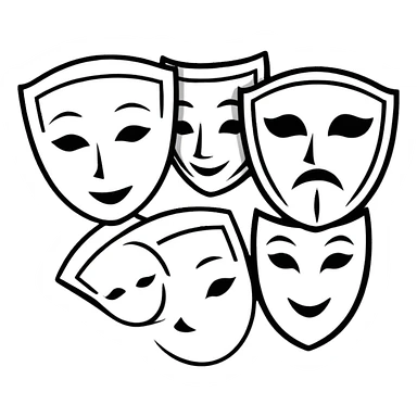 theatre masks drama comedy tragedy sticker