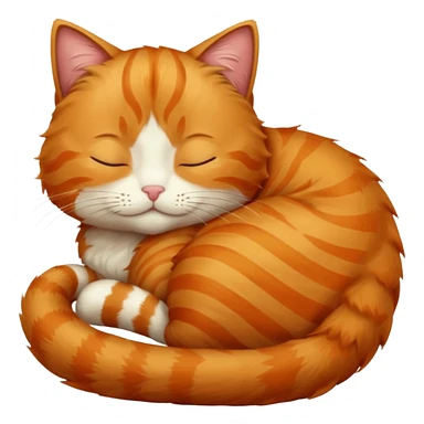 sleeping orange cat sticker
