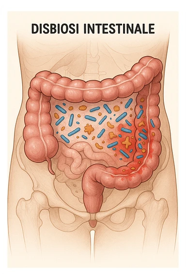 disbiosi intestinale vista anatomicamente sticker