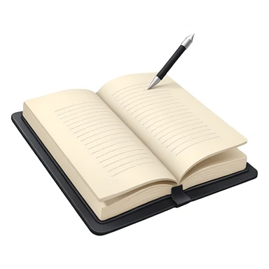 Minimalist style journal, isolated still life, 4k sticker