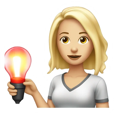 Blonde girl with heat lamp  sticker