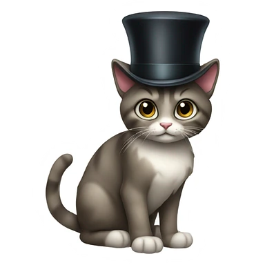 cat in a top hat  sticker