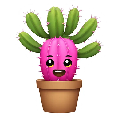 Pink cactus sticker