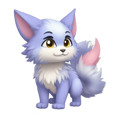 Anthro-Pastel-Fur-Sona-Chibi-Shiny-Fakémon full body sticker