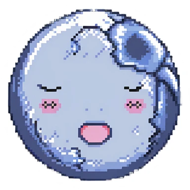 full moon with sleepy face, closed eyes and small z's floating sticker