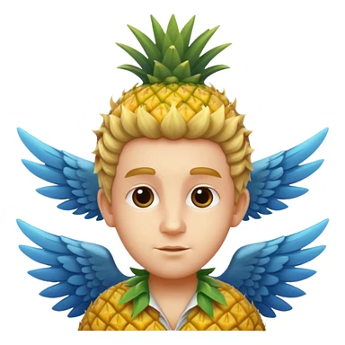 Castoro con le ali e con i capelli a forma di ananas  sticker
