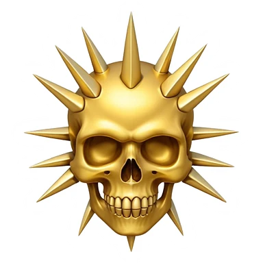 gold skull with spikes in circle arround sticker