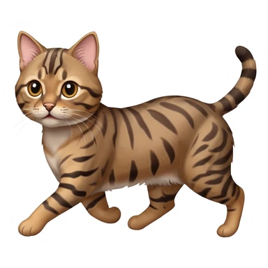 Cute grey and brown bengal cat running sticker