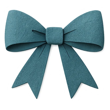 dark teal bow in paper craft style sticker