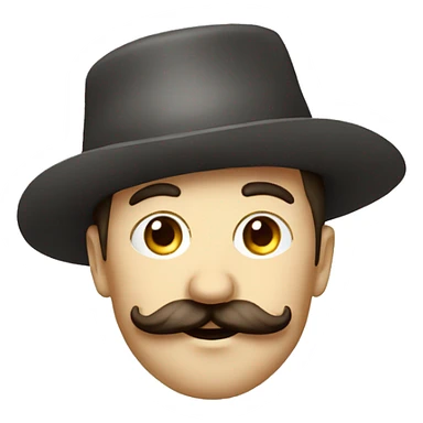 french painter with hat and mustaches and big nose sticker