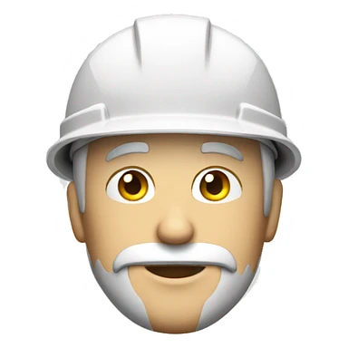 white man with white beard and hard hat sticker