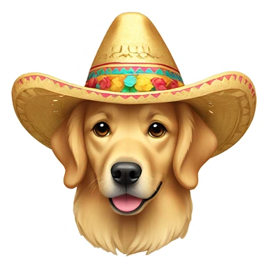 Golden retriever wearing a sombrero  sticker
