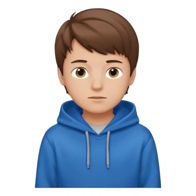 make a boy with brown hair and a blue hoodie sticker