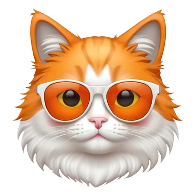 cat wearing sunglasses, emoji style, playful pose sticker