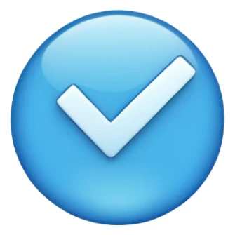 Yuvarlak mavi tik sticker