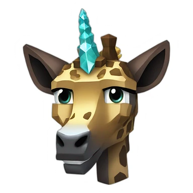 Minecraft Black Jiraffe Head With Diamond Unicorn Horn and Lazer Eyes sticker