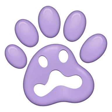 a pastel purple pawprint sticker