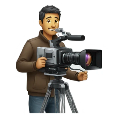 guy with a movie camera sticker