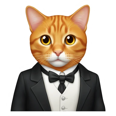 Orange tabby cat in tuxedo sticker