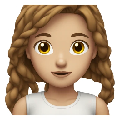 girl with brown hair in white shirt outdoors sticker