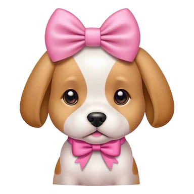 Dog with pink bow  sticker