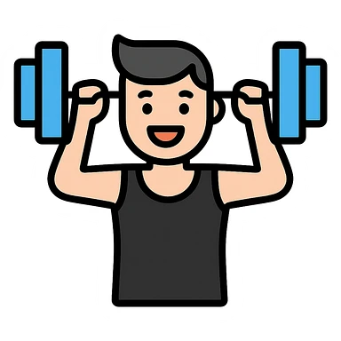 Remove all yellow color from the icon, keep the gym lover theme, maintain icon style, keep the rest of the colors vibrant and clear. sticker