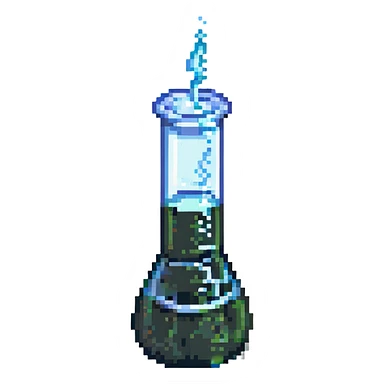 beaker with bubbling liquid pixel art sticker