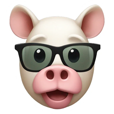 un cerdo con gafas  sticker