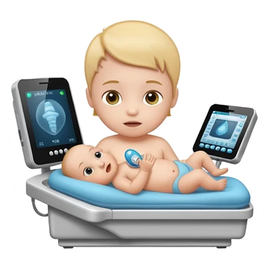 White Baby ultrasound machine  sticker