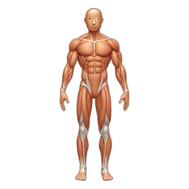 a thin body with draw anatomy muscles sticker