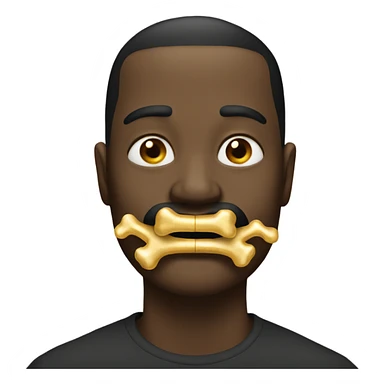 man with a golden bone in his mouth  sticker