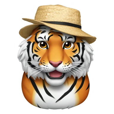 tiger wearing hat made out of sushi sticker