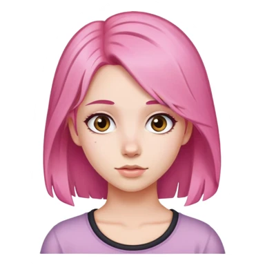 Young girl with pink hair and a brunette girl  sticker