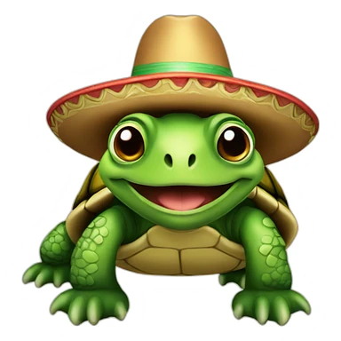 turtle with sombrero sticker