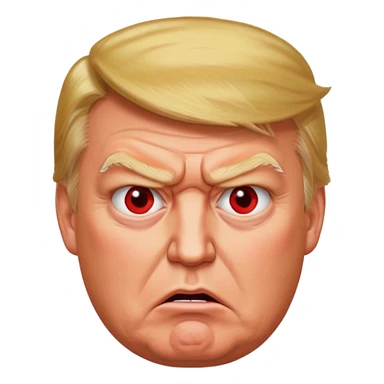Donald Trump is very furious. Red with anger. photorealistic. high quiality  sticker