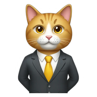 finance cat in a suit sticker