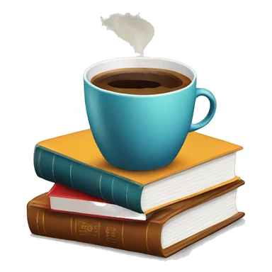 Books with coffee sticker