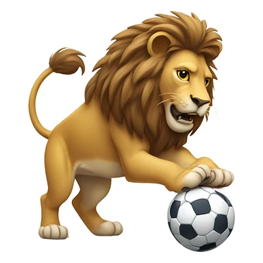 Sad lion playing football sticker