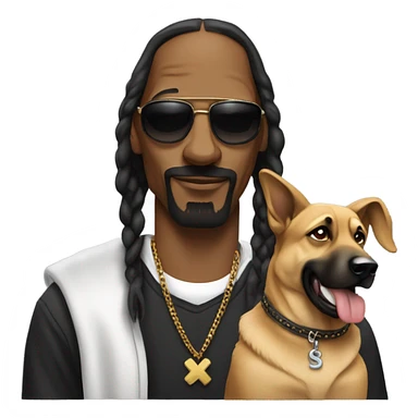 Snoop dog the rapper with a German Shepard  sticker