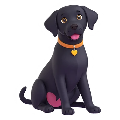 black Labrador retriever, friendly expression, sitting sticker