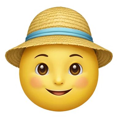 A lemon with a straw beach hat, smiling cutely.































 sticker