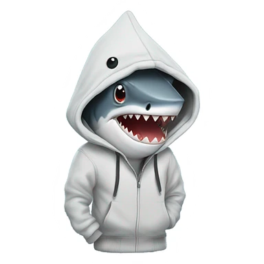 Shark wearing hoodie  sticker