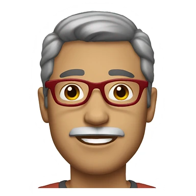 White dad dark hair red glasses sticker