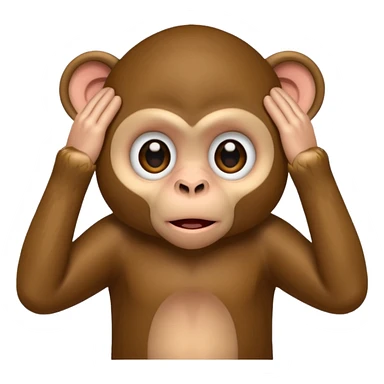 Scared monkey with hands on head  sticker